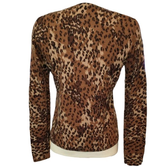 Merino Wool Leopard Print Cardigan | Katie Hill - Picture 2 of 3